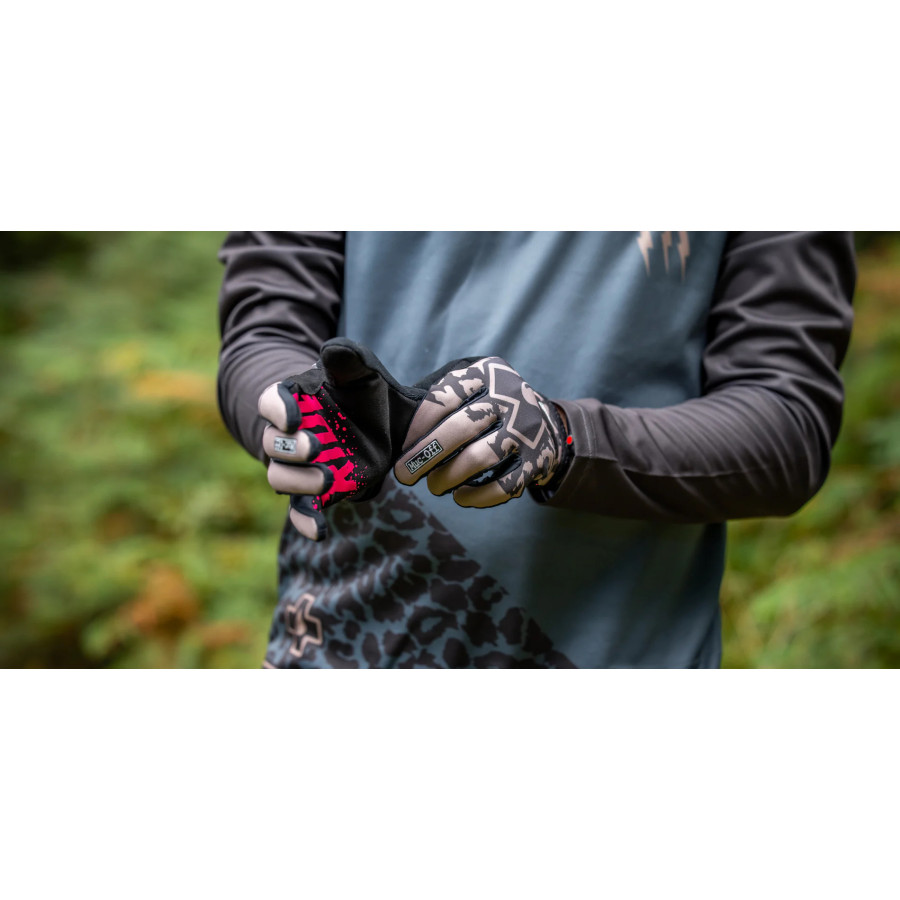 Muc-Off Riders Gloves Green/Pink LEOPARD