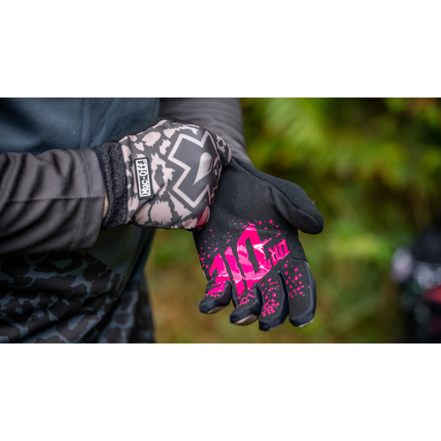 Muc-Off Riders Gloves Grey/Stone LEOPARD